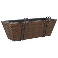 Thumbnail for Pflanzkübel mit Haken 2 Stk. Braun Poly Rattan