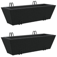 Thumbnail for Pflanzkasten mit Haken 2 Stk. Schwarz Poly Rattan