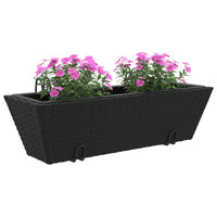 Thumbnail for Pflanzkasten mit Haken 2 Stk. Schwarz Poly Rattan