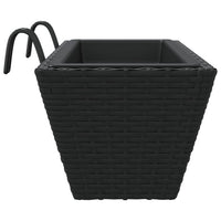 Thumbnail for Pflanzkasten mit Haken 2 Stk. Schwarz Poly Rattan