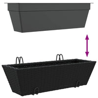 Thumbnail for Pflanzkasten mit Haken 2 Stk. Schwarz Poly Rattan