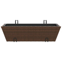 Thumbnail for Pflanzkübel mit Haken 2 Stk. Braun Poly Rattan