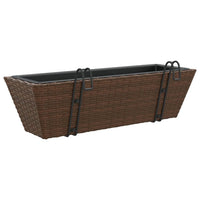 Thumbnail for Pflanzkübel mit Haken 2 Stk. Braun Poly Rattan