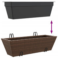 Thumbnail for Pflanzkübel mit Haken 2 Stk. Braun Poly Rattan