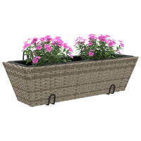 Thumbnail for Pflanzkasten mit Haken 2 Stk. Grau Poly Rattan