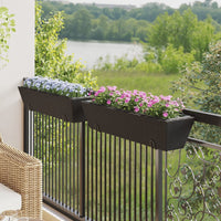 Thumbnail for Pflanzkasten mit Haken 2 Stk. Schwarz Poly Rattan