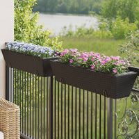 Thumbnail for Pflanzkasten mit Haken 2 Stk. Schwarz Poly Rattan