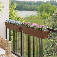 Thumbnail for Pflanzkübel mit Haken 2 Stk. Braun Poly Rattan