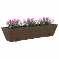 Thumbnail for Pflanzkübel mit Haken 2 Stk. Braun Poly Rattan