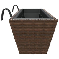 Thumbnail for Pflanzkübel mit Haken 2 Stk. Braun Poly Rattan