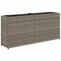 Thumbnail for Hochbeet mit 2 Fächern Grau 90x20x40 cm Poly Rattan