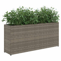 Thumbnail for Hochbeet mit 2 Fächern Grau 90x20x40 cm Poly Rattan