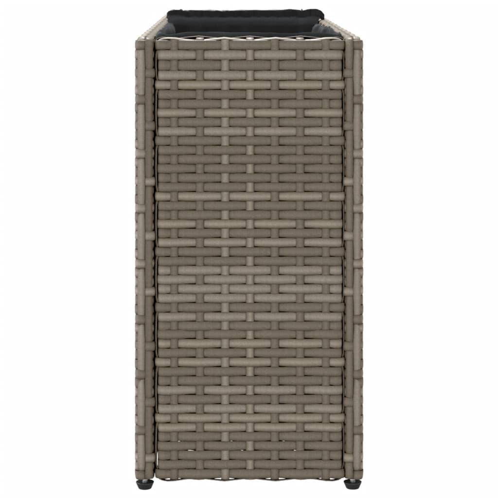Hochbeet mit 2 Fächern Grau 90x20x40 cm Poly Rattan