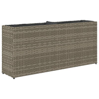 Thumbnail for Hochbeet mit 2 Fächern Grau 90x20x40 cm Poly Rattan