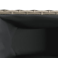 Thumbnail for Hochbeet mit 2 Fächern Grau 90x20x40 cm Poly Rattan