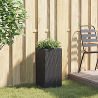 Thumbnail for Pflanzkübel Schwarz 30x30x60 cm Poly Rattan