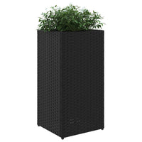 Thumbnail for Pflanzkübel Schwarz 30x30x60 cm Poly Rattan