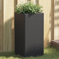 Thumbnail for Pflanzkübel Schwarz 30x30x60 cm Poly Rattan