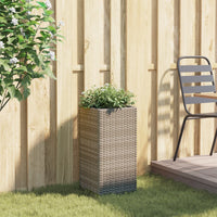 Thumbnail for Pflanzkübel Grau 30x30x60 cm Poly Rattan
