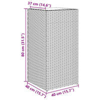 Thumbnail for Pflanzkübel Grau 40x40x80 cm Poly Rattan