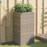Thumbnail for Pflanzkübel Grau 40x40x80 cm Poly Rattan
