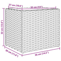 Thumbnail for Pflanzkübel Schwarz 36x30x32 cm Poly Rattan