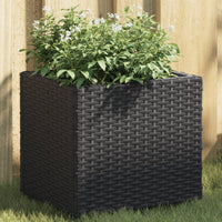 Thumbnail for Pflanzkübel Schwarz 36x30x32 cm Poly Rattan