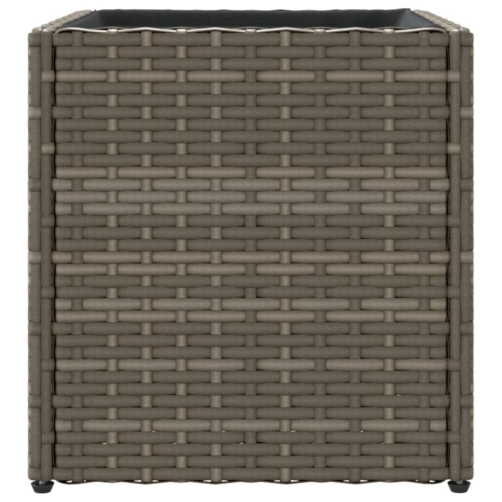 Pflanzkübel Grau 36x30x32 cm Poly Rattan