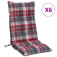 Thumbnail for Hochlehner-Auflagen 6 Stk. Rotes Karomuster Oxford-Gewebe