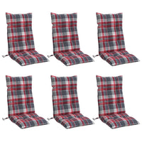 Thumbnail for Hochlehner-Auflagen 6 Stk. Rotes Karomuster Oxford-Gewebe