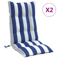 Thumbnail for Hochlehner-Auflagen 2 Stk. Blau & Weiß Gestreift Oxford-Gewebe