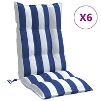 Thumbnail for Hochlehner-Auflagen 6 Stk. Blau & Weiß Gestreift Oxford-Gewebe