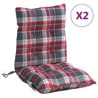 Thumbnail for Niedriglehner-Auflagen 2 Stk. Rot Karomuster Oxford-Gewebe