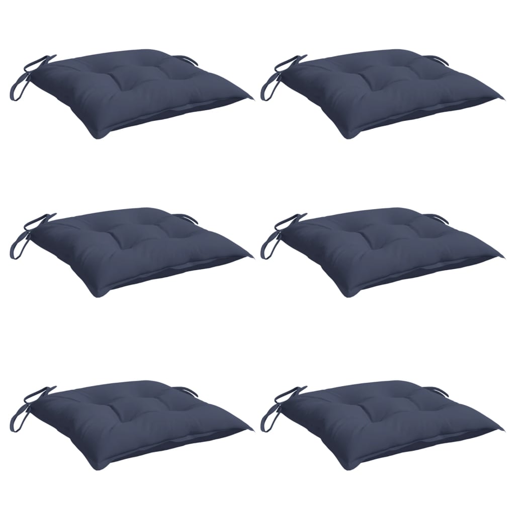 Stuhlkissen 6 Stk. Marineblau 40x40x7 cm Oxford-Gewebe