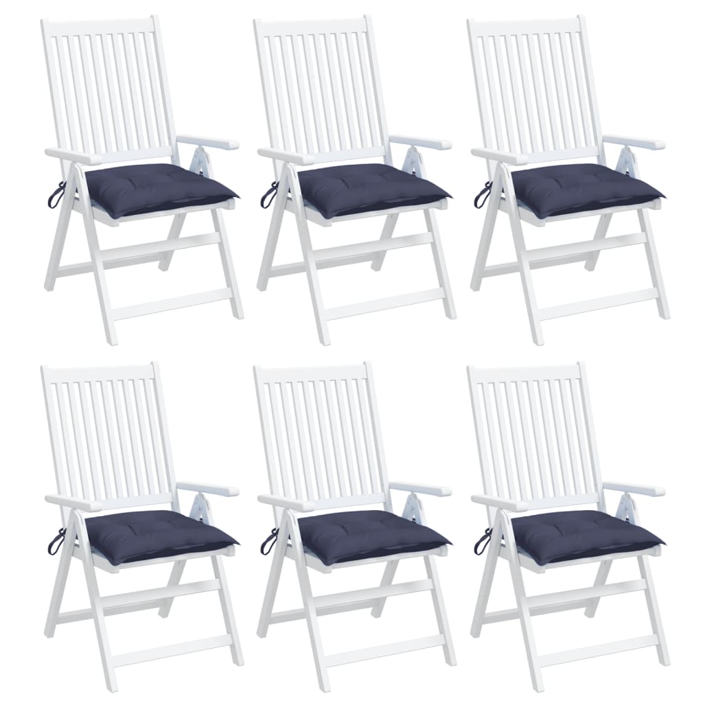 Stuhlkissen 6 Stk. Marineblau 40x40x7 cm Oxford-Gewebe