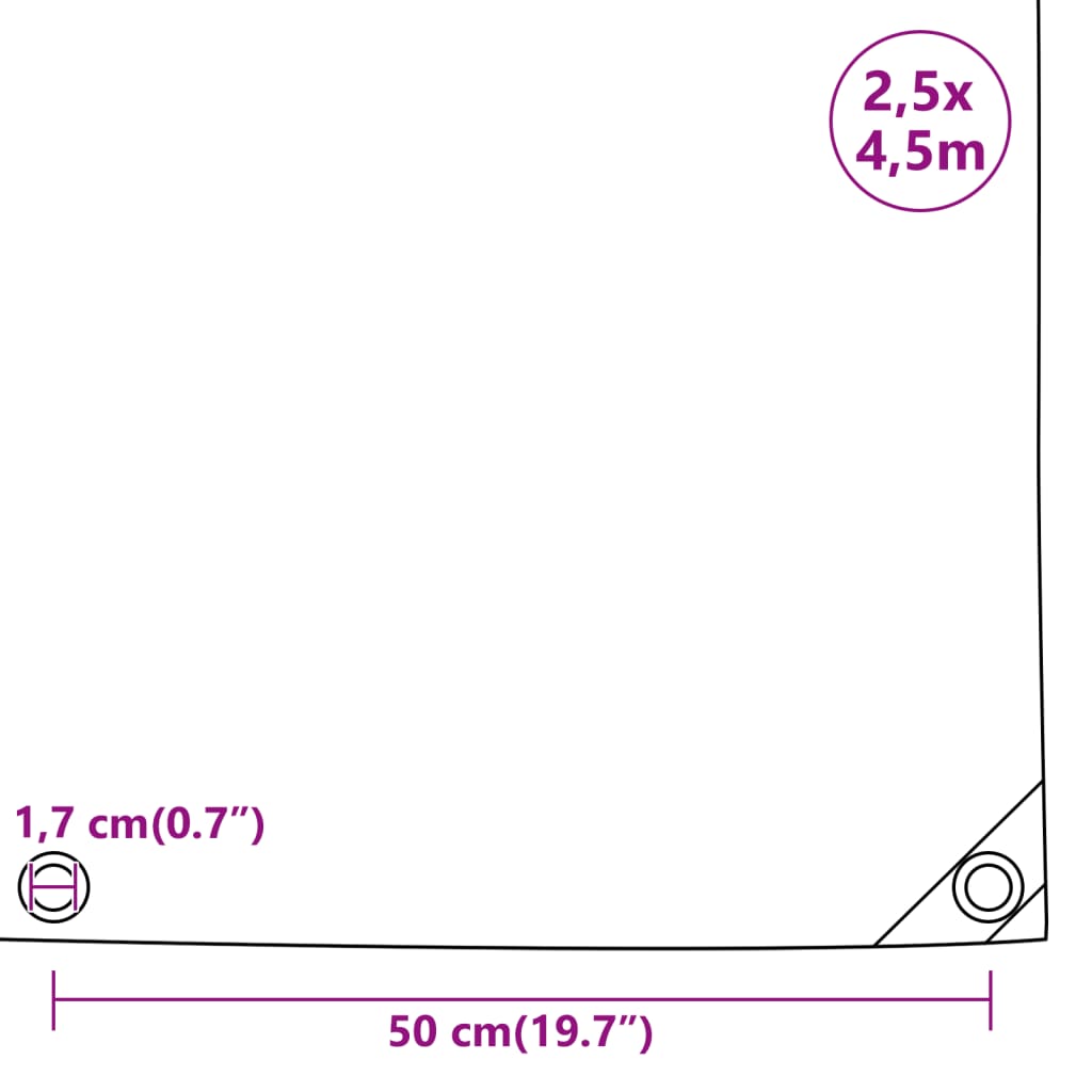 Abdeckplane Grau 2,5x4,5 m 650 g/m²