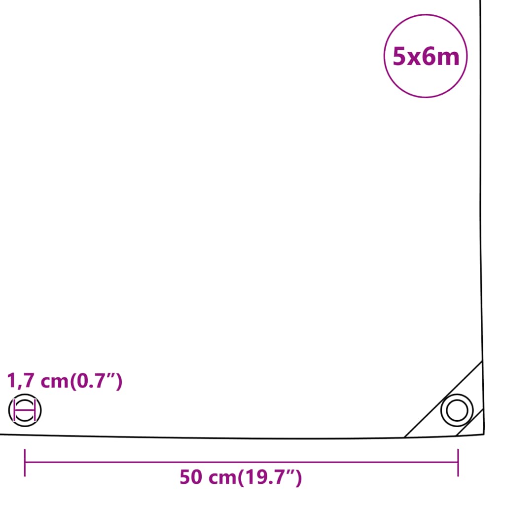 Abdeckplane Weiß 5x6 m 650 g/m²