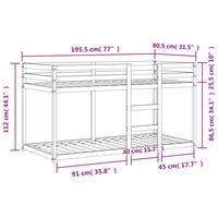 Thumbnail for Etagenbett Wachsbraun 75x190 cm Massivholz Kiefer