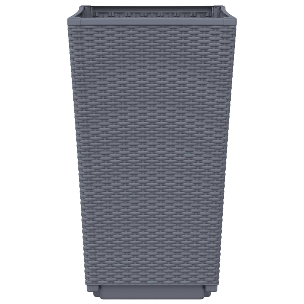 Pflanzkübel 2 Stk. Grau 32,5x32,5x57 cm PP