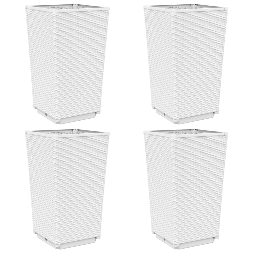 Pflanzkübel 4 Stk. Weiß 32,5x32,5x57 cm PP