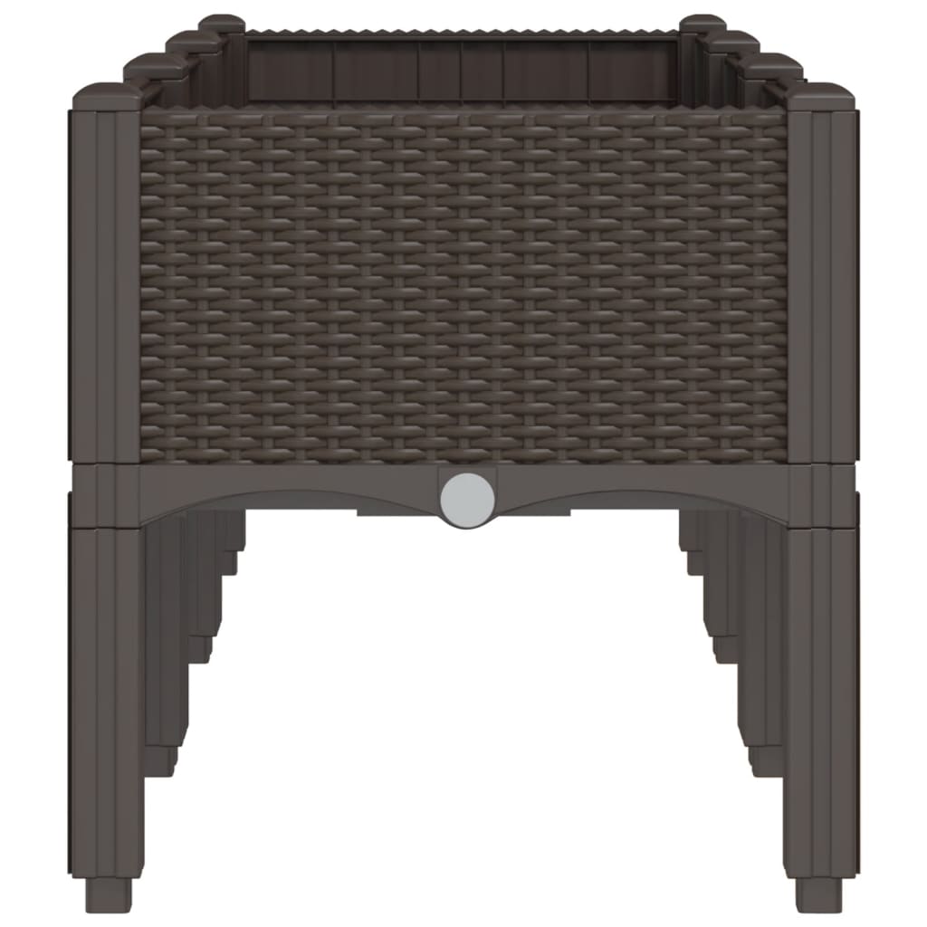 Pflanzkasten mit Beinen Braun 120x40x42 cm PP
