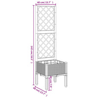 Thumbnail for Pflanzkübel mit Rankgitter Grau 40x40x142 cm PP