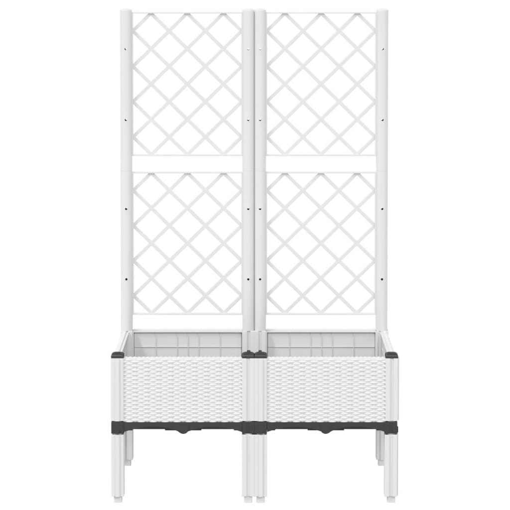 Pflanzkübel mit Rankgitter Weiß 80x40x142 cm PP