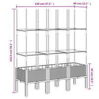 Thumbnail for Pflanzkübel mit Rankgitter Schwarz 120x40x142,5 cm PP