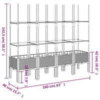 Thumbnail for Pflanzkübel mit Rankgitter Schwarz 160x40x142,5 cm PP