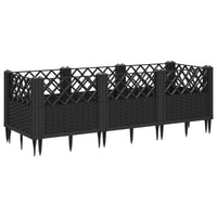Thumbnail for Pflanzkasten mit Erdspießen Schwarz 123,5x43,5x43,5 cm PP