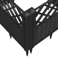 Thumbnail for Pflanzkasten mit Erdspießen Schwarz 123,5x43,5x43,5 cm PP