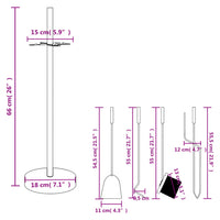 Thumbnail for 5-tlg. Kaminwerkzeug-Set 18x66 cm Stahl