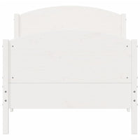 Thumbnail for Massivholzbett ohne Matratze Weiß 100x200 cm Kiefernholz