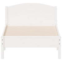 Thumbnail for Massivholzbett ohne Matratze Weiß 75x190 cm Kiefernholz